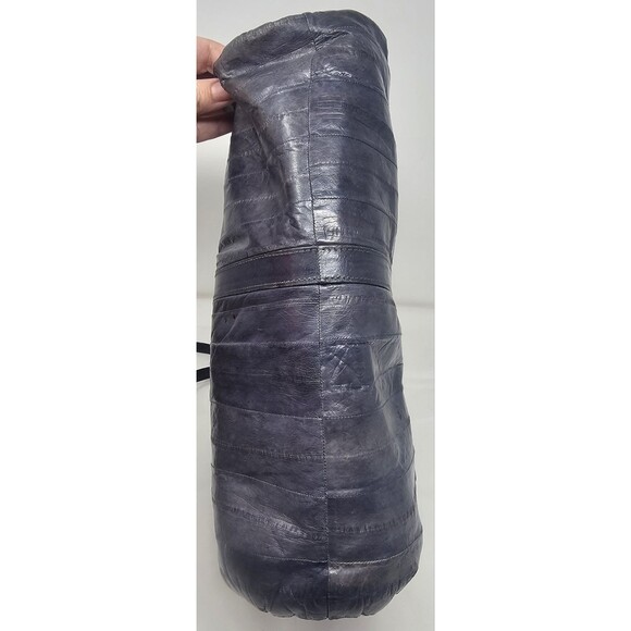 Vtg Lee Sands Genuine Eel Skin Gray Crossbody Purse 90s Classic Pocket Old Money - Picture 5 of 15